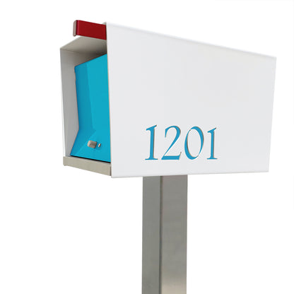The Original UptownBox in ARCTIC WHITE - Modern Mailbox white blue