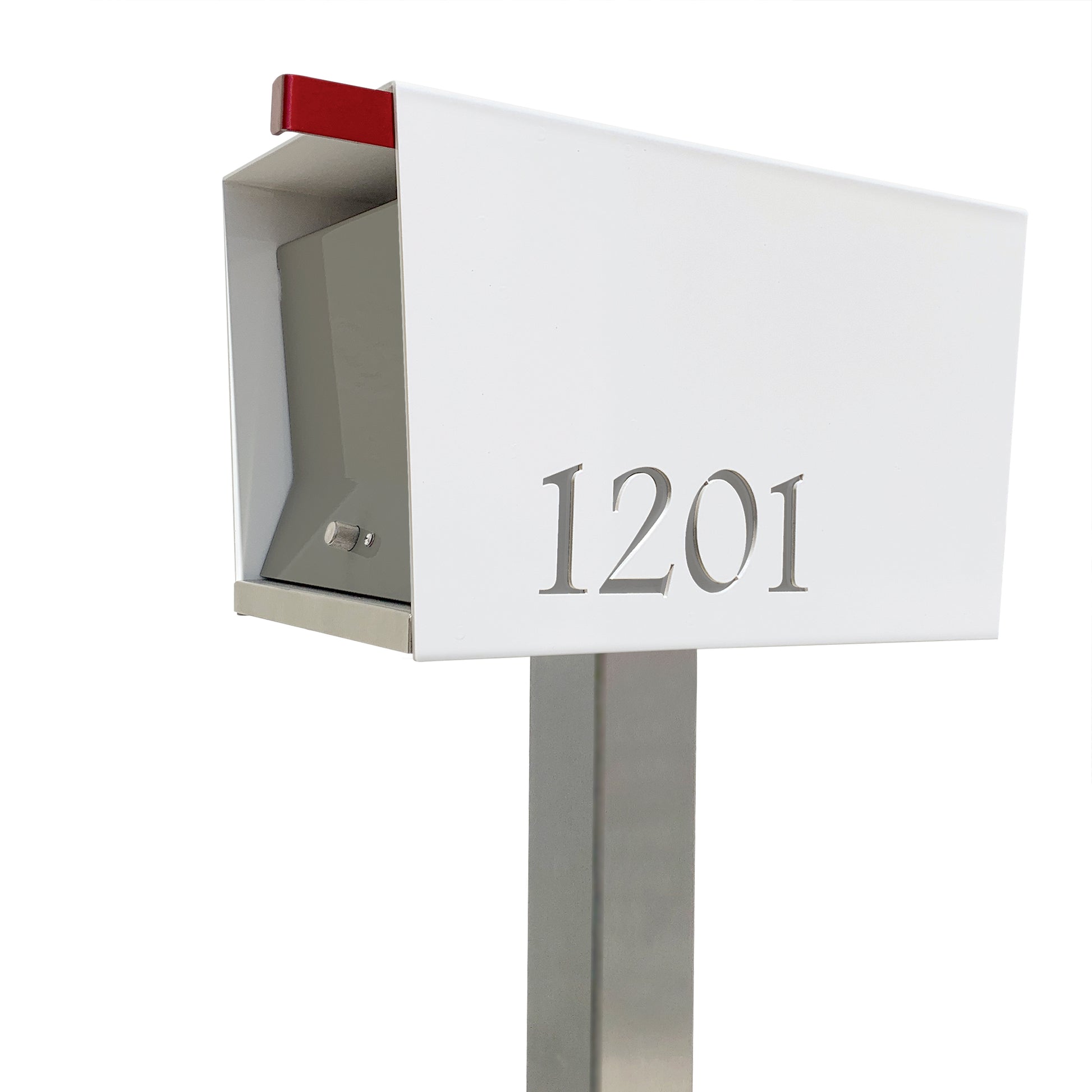 The Original UptownBox in ARCTIC WHITE - Modern Mailbox white grey
