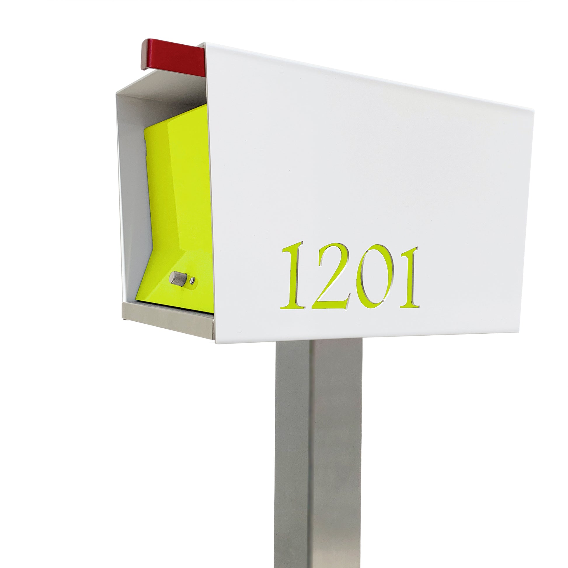 The Original UptownBox in ARCTIC WHITE - Modern Mailbox white lime