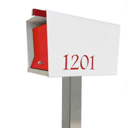 The Original UptownBox in ARCTIC WHITE - Modern Mailbox white red
