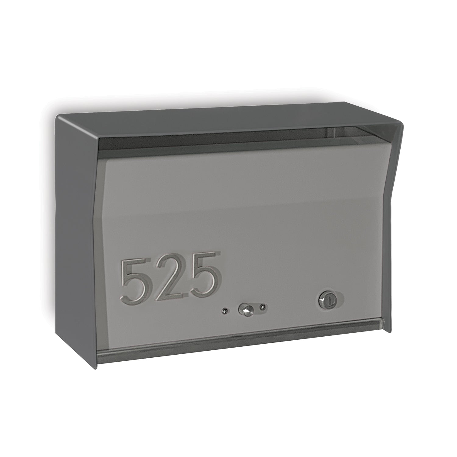 RetroBox Locking Wall Mount Mailbox in designer grey and stainless steel