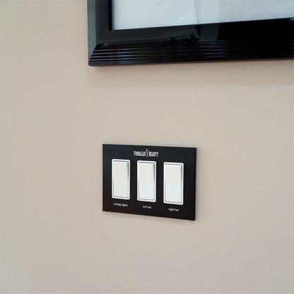 CleanPlate Wall Plate in Jet Black for Rocker Switches