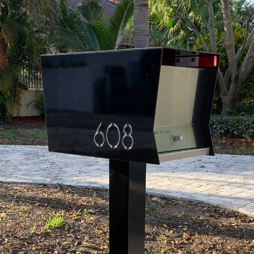 The Original Retrobox in JET BLACK - Modern Mailbox black and brown
