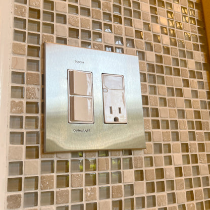 CleanPlate Wall Plate in Stainless Steel for Rocker Switches
